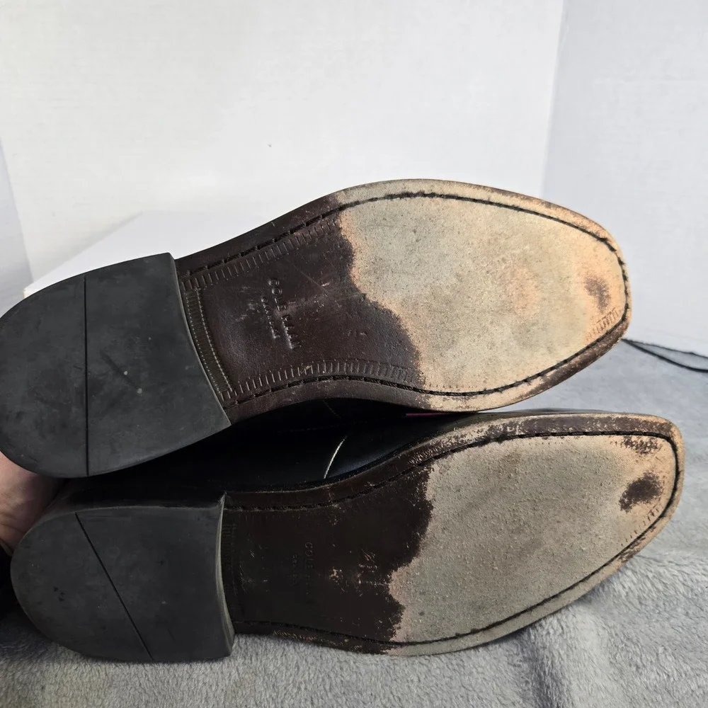 Cole Haan Grand.OS Mens Black Leather Penny Loafers Brogue C21180 Size 11.5